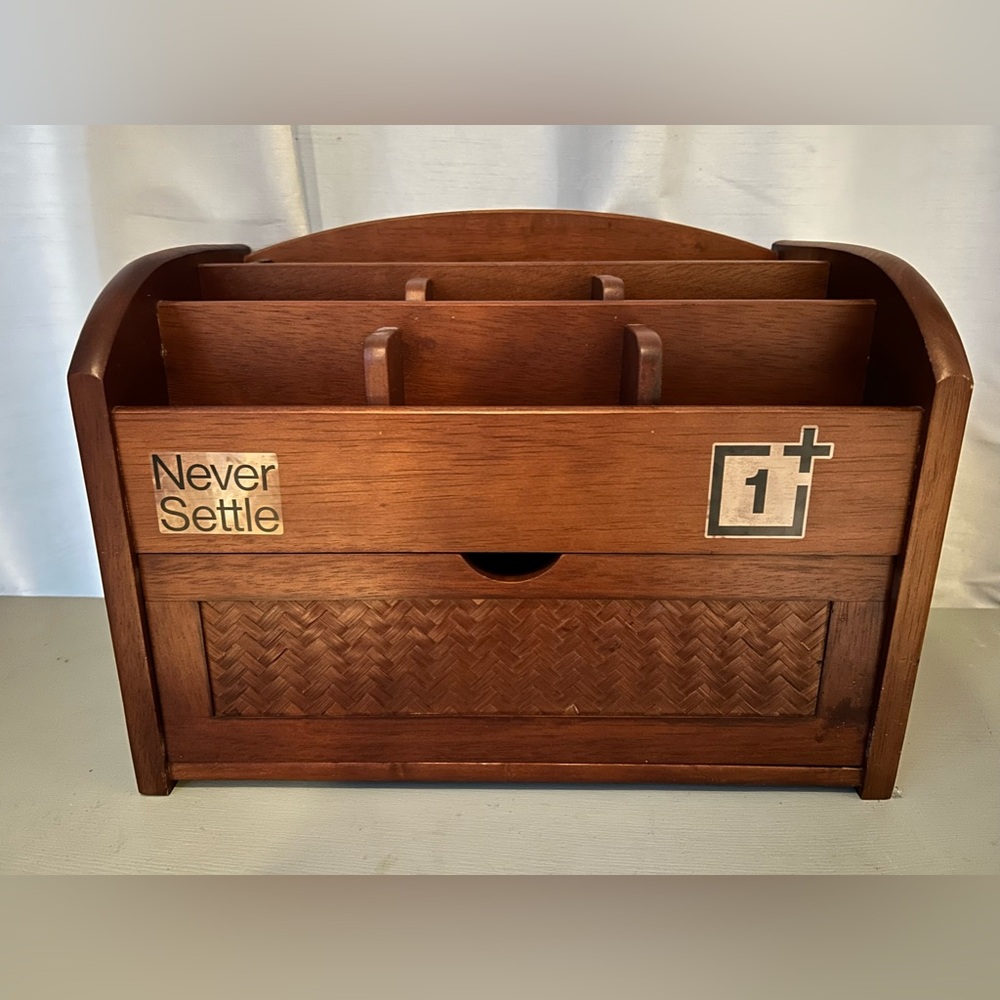 OnePlus Wooden Organizer with Drawer - Brown
